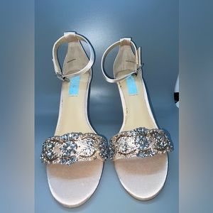 BRAND NEW!Betsey Johnson shiny stiletto sandals will bring spice to any outfit!